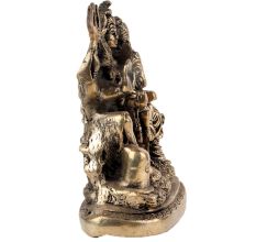 Handmade Golden Brass Shiv Parivar Statue