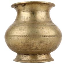 Handmade Golden Brass Holy Water Pot