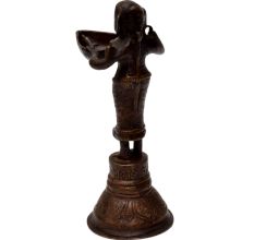 Brass Lady Holding Deepak Or Oil Lamp