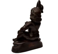 Brass Statue Of Baby Krishna Eating Butter from a Pot
