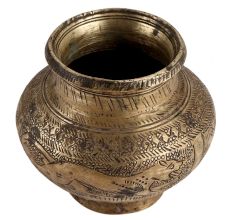 Brass Tiger Engraved Water Pot