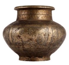 Handmade Brass Water Pot Featuring an Elephant Design
