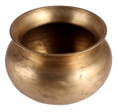 Old Brass Round Water Pot For Temple Decoration