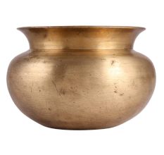 Old Brass Round Water Pot For Temple Decoration