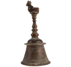 Brass Hand Bell With Nandi Figurine On Top