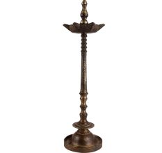 Traditional Samai Oil Lamp In Antique Finish