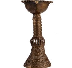 Antique Brass Tribal Oil Lamp