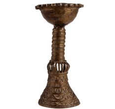 Antique Brass Tribal Oil Lamp