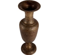 Brass Vase With Intricate Carved Design