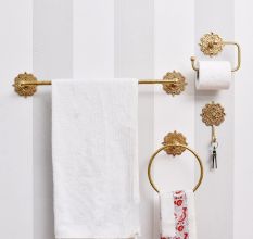 Golden Brass Towel Rail Bathroom Single Towel Bar