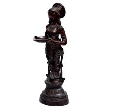 Brass Deep Laxmi Lamp In Black Finish