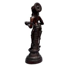 Brass Deep Laxmi Lamp In Black Finish