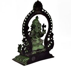 Brass Ganesha Statue In Green Finish And Arch