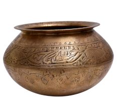 Old Brass Matka Water Pot With Closed Design