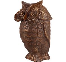 Antique Brass Standing Wise Owl Statue