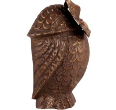 Antique Brass Standing Wise Owl Statue