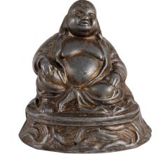 Brass Buddha Seated On A Raised Platform Statue