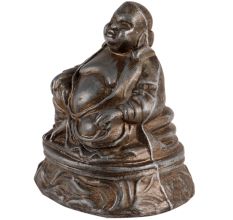 Brass Buddha Seated On A Raised Platform Statue