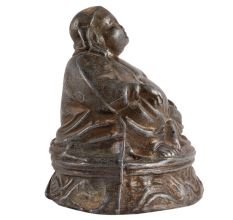 Brass Buddha Seated On A Raised Platform Statue