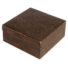 Middle Eastern Brass Box With Elaborate Carvings