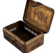 Old Rustic Brass Storage Box With Handle