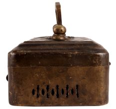 Old Rustic Brass Storage Box With Handle