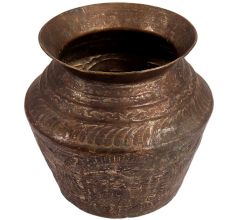 Brass Engraved Lota Kalash for Pooja