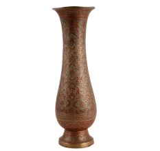 Hand Engraved Brass Flower Vase