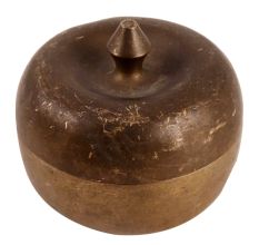 Apple Shaped Brass Box In Antique Finish