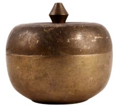 Apple Shaped Brass Box In Antique Finish