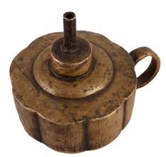 Kerosene Whale Oil Lamp In Antique Gold Tone