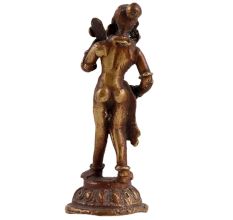 Brass Goddess Statue From Nepal In Brown Finish