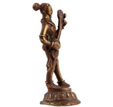 Brass Goddess Statue From Nepal In Brown Finish