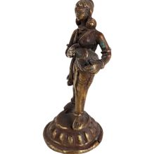 Brass Statue Of A Drummer In Antique Finish