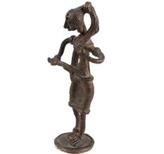 Lady Combing Hair Dhokra Brass Statue