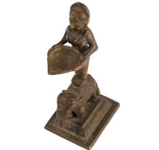 Brass Deep Lakshmi Oil Lamp on Elephant
