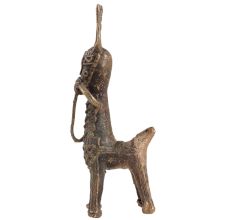 Dhokra Small Bankura Horse In Antique Brass