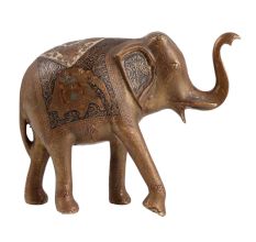 Brass Elephant Trunk UpÂ Statue
