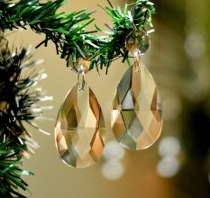 Clear Glass Tear Drop Hanging Crystal Set of 20