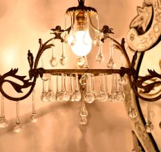 Clear Crystal Chandelier Drop Ornaments - Christmas Tree Ornaments - Set of 20