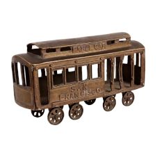 San Francisco Brass Cable Car with Moveable Wheels