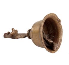 Handheld Brass Bhakti Bell with Lord Hanuman Finial