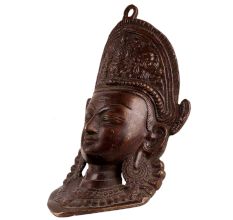 Brass Tibetan Guanyin Kwan-yin Goddess Head Wall Hanging