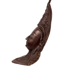Brass Tibetan Guanyin Kwan-yin Goddess Head Wall Hanging