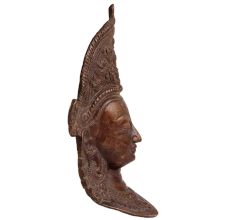 Brass Tibetan Guanyin Kwan-yin Goddess Head Wall Hanging