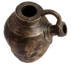 Rustic Brass Hookah Base Pot With Two Funnel