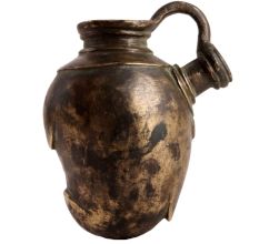 Rustic Brass Hookah Base Pot With Two Funnel