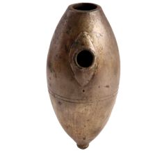 Old Islamic Brass Oval Drop Hand Hookah Base