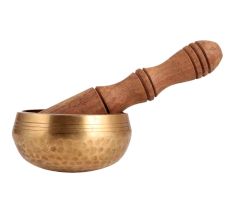 Brass Tibetan Singing Bowl With Wooden Mallet