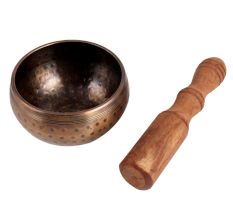 Brass Singing Bowl With Wooden MalletÂ for Meditation and Prayer